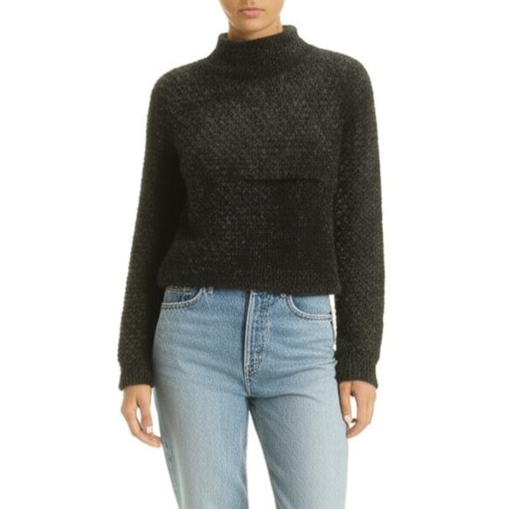 Universal Threads Co Pullover Sweater Black Mock Neck Fuzzy Cozy Soft Knit S‎